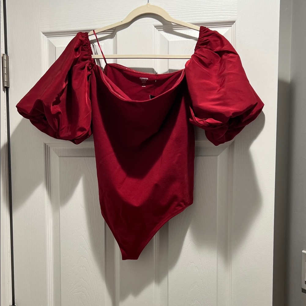 Express Red Off-Shoulder Bodysuit
